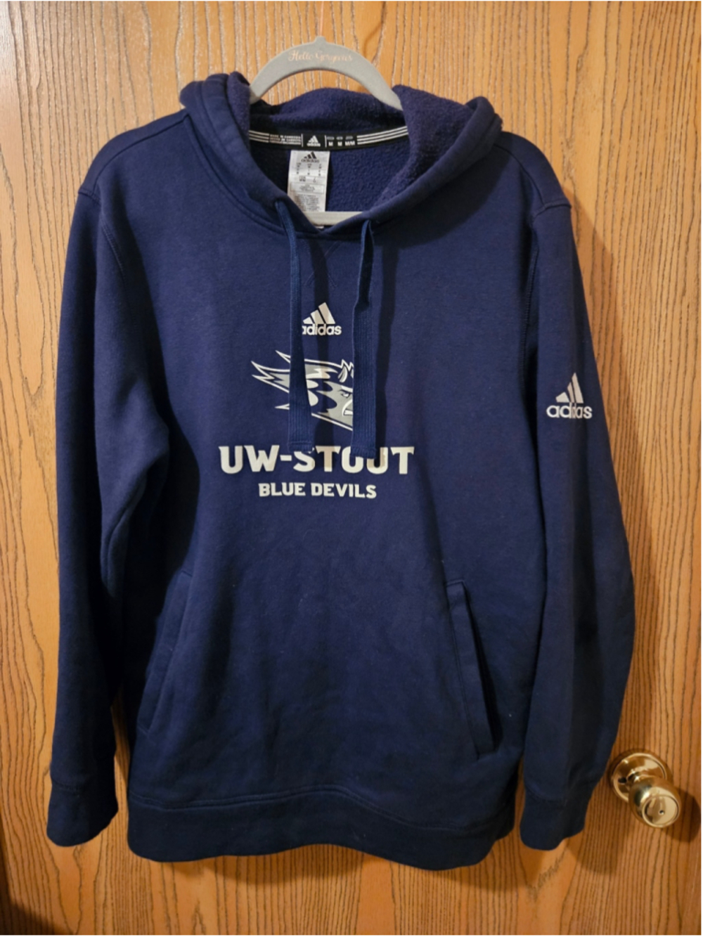 UW-Stout Blue Devils Hoodie Navy Blue Size M